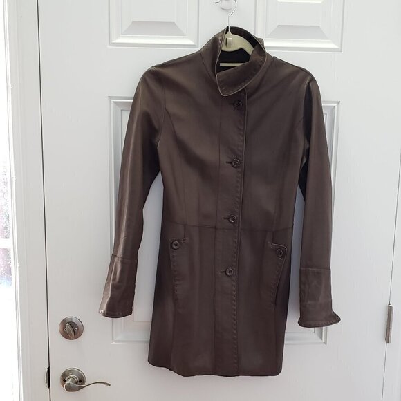 Jackets & Blazers - Leather Coat. Size Extra Small.  Brown
